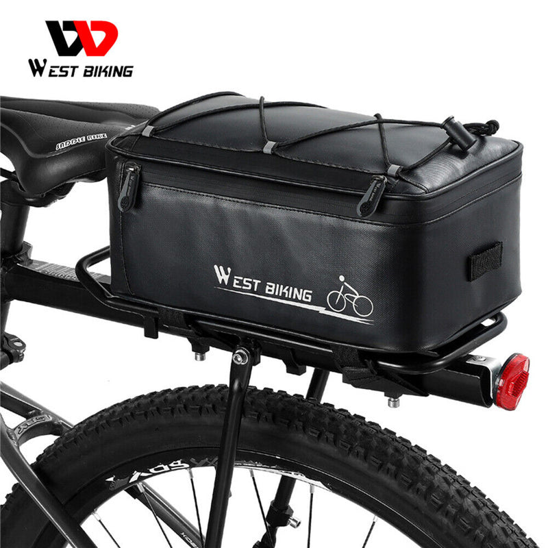 WEST BIKING 4L Mountain Bike Back Seat Bag w/ Rain Cover Rear Rack Carrier Bags
