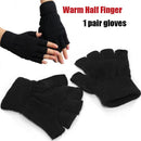 Elastic Novelty Black handwear Fingerless Gloves Half Finger Warm Knitted glove