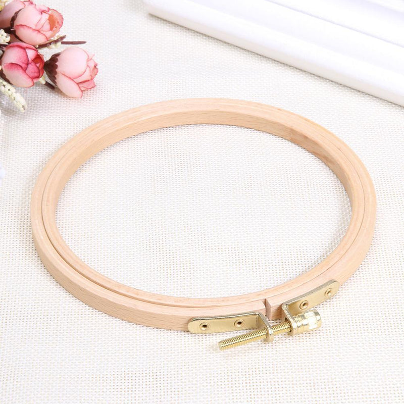 DIY Wooden Cross Stitch Frame Needlework Hoop Ring Embroidery Tool(12.5cm)