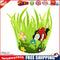 Easter Egg Carry Bucket Portable Round Nonwoven Basket Home Party Decor (A)