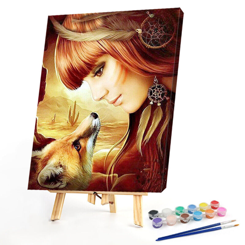 #A Girl Oil Paint By Numbers Kit DIY Acrylic Painting on Canvas Frameless Draw