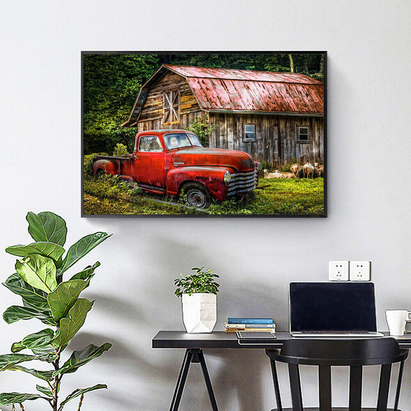 DIY Cabin Car Rhinestone Picture Mosaic Full Round Drill Diamond Painting Craft