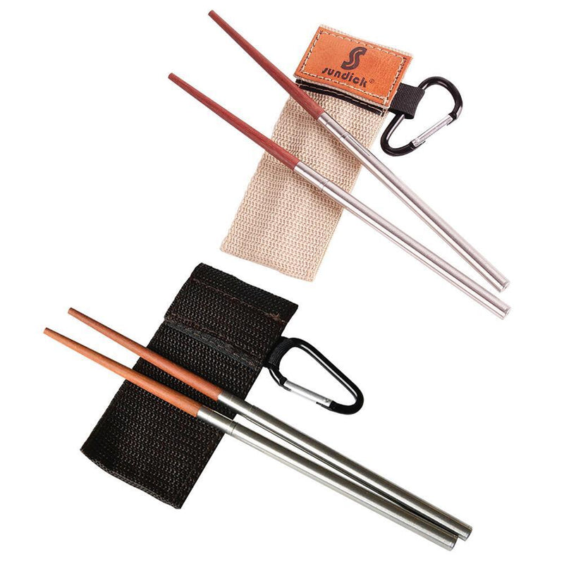 Folding Chopsticks, Tableware for Outdoor Camping Picnic Chopsticks (Brown)