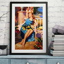 Woman Bathing Sun Pattern Frameless Digital Paint Hand Painted Oil Picture Decor