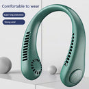 Mini Neck Fan USB Rechargeable Bladeless Fan Neck Air Conditioner (Green)