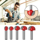 5pcs Ball Nose End Mill 8mm Shank Solid Steel Milling Router Bit for Woodworking