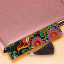 2pcs Diamond Painting Exquisite Peacock Leather Tassel Bookmark Embroidery Craft