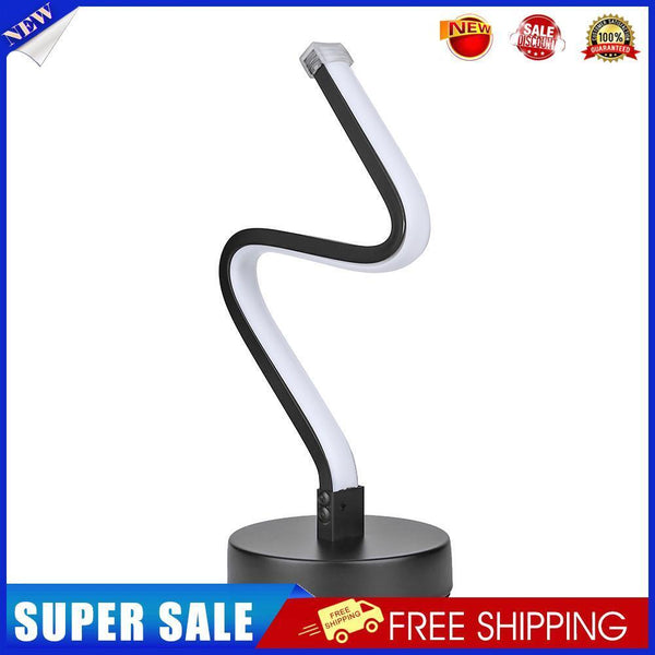 LED Spiral Shape Light Acrylic Table Lamp Bedroom Modern Decor (White UK)