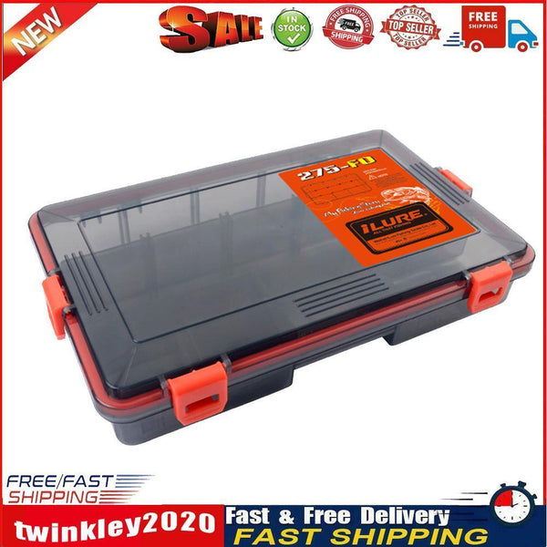 Double Sided Fish Hook Lures Bait Storage Box Fishing Tackle Case (Orange) Newly