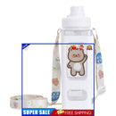 Water Bottle with Straw 700ml Drinking Bottle Square Cute Water Jug (White)
