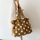 Women Polka Dot Shoulder Bags Female Tote Shopping Bag Fashion Plush Handbags
