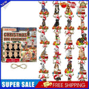 6pcs Christmas Tree Scarf Dog Pendants with Rope DIY Xmas Tree Drop Ornamen