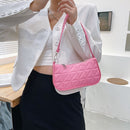 Retro Women Embossed Geometric PU Leather Pure Color Small Underarm Shoulder Bag