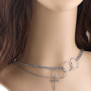 Gothic Party Jewelry Rock Collar Chain Necklace Cross Punk Choker Pendant