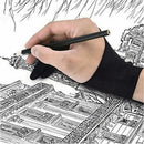 Universal Fingerless Artist Anti-fouling Black Two Finger Drawing Glove