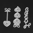 3pcs Love Lines Dies Stencil Craft Embossing Cut Die For DIY Scrapbooking