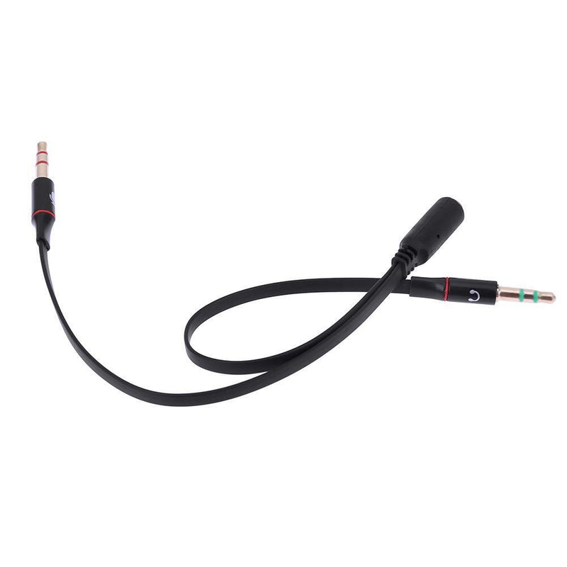 1 Female to 2 3.5mm Male Plug Y Splitter Stereo Mic Audio Adapter Cable