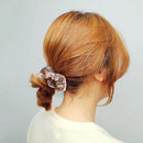 Hair Scrunchies Plaid Women Elastic Ponytail Holder Hair Ties Rope (Khaki) Newly