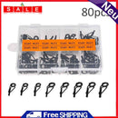 80pcs/Box Fishing Rod Guide Tip Multi-Size Sea Rods Guide Ring Fishing Tools