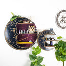 Wooden Moon Shelf -Wood Crystal Shelf for Essential Oil Moon Decor (Purple)