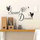 SWEET DREAMS Butterfly LOVE Quote Wall Stickers Bedroom DIY Decals 1 S6F7