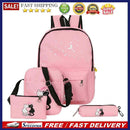 4pcs Canvas Backpack, Casual School Bags Cute Printed Cat for Boys and Girls