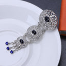 Women Retro Hollow Geometric Shape Rhinestone Imitation Gem Brooch (2)