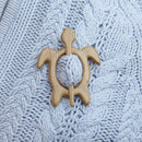 Wooden Animal Brooch DIY Craft Badge Cartoon Pin Sweater Clasp (Turtle) Newly