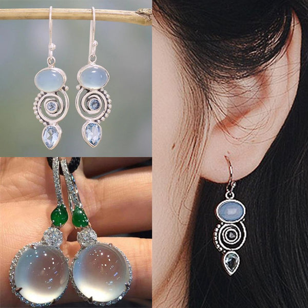 Wedding Jewelry Party Moonstone Earrings Topaz Ear Stud Peridot Moonstone