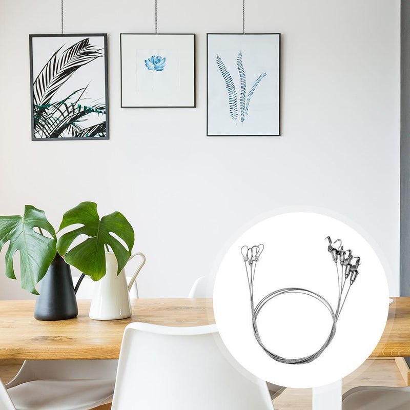 Stainless Steel Exhibition Art Gallery Photo Display Wire Cable Hook (4PCS)