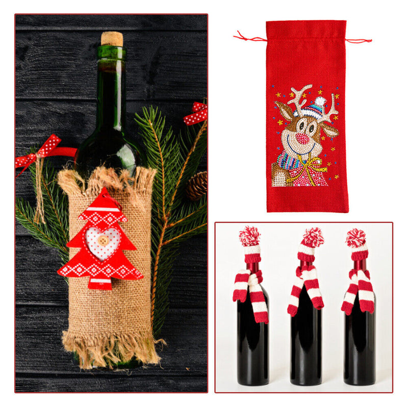DIY Special Drill Diamond Painting Christmas Wine Bottle Covers (TB011) Newly