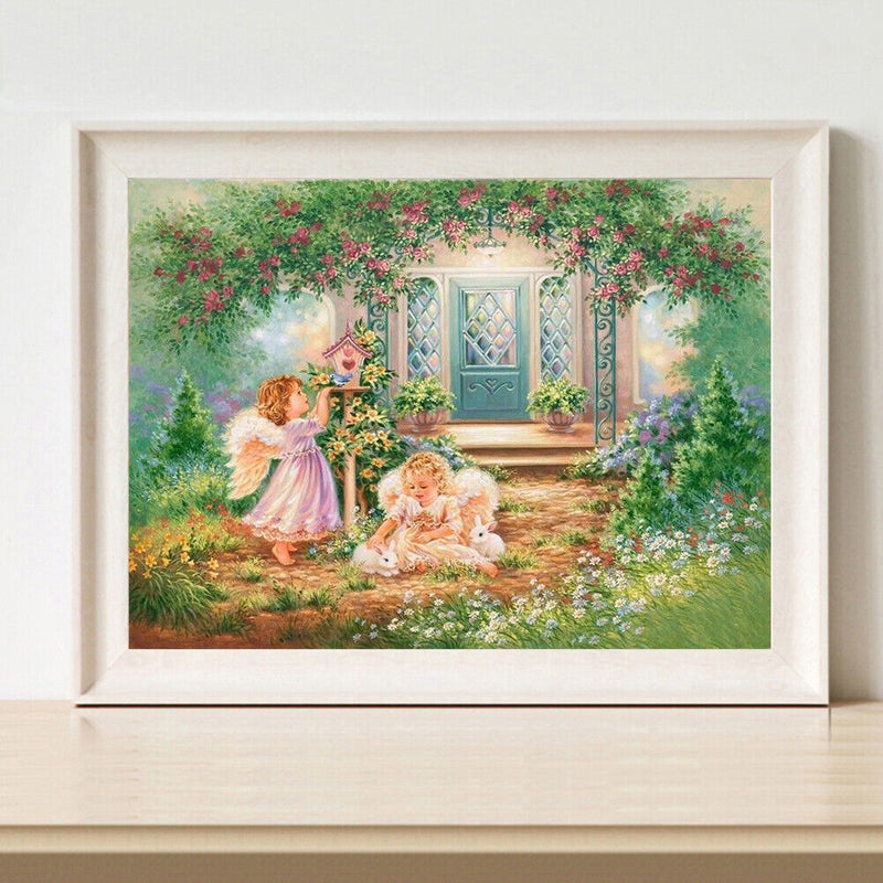 Oil Paint By Numbers Picture DIY Painting Angle Girl Acrylic Paint Art Decor