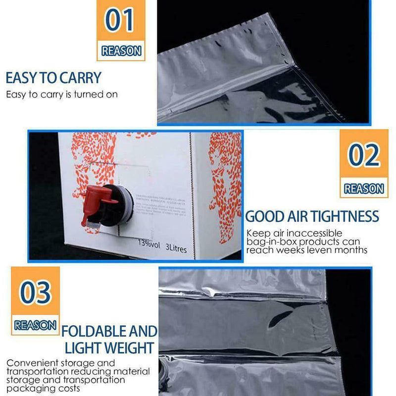 10pcs 10L Aluminum Foil BIB Bag-In-Box W/Butterfly Pouch Wine Champagne Tap L9I9