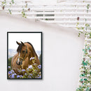 5D DIY Full Drill Diamond Painting Horse Flowers Cross Stitch Embroidery Rhinest