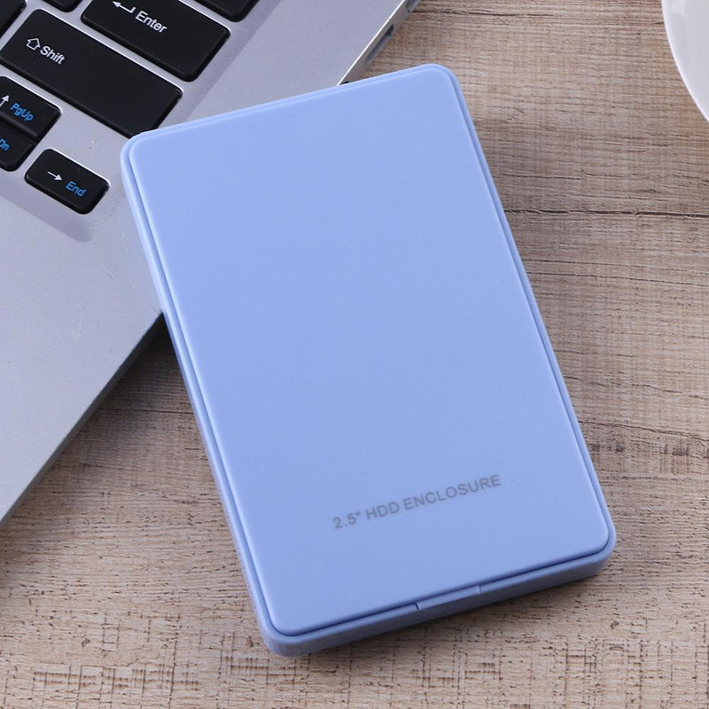 2.5in USB 3.0 SATA 3TB External HDD Hard Disk Drive Enclosure (Light Blue)