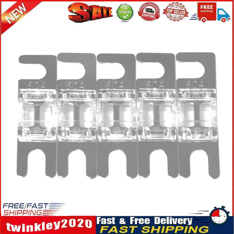 5pcs Nickel Plated Car Audio 32V AFS Mini ANL Fuses Auto Stud Fuses (80A) Newly
