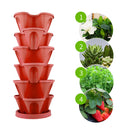 Strawberry Planter Pot Stackable Flowerpots Plants Seedling Holder (Red) Newly