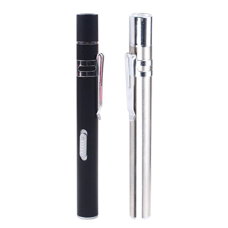 USB Charge LED Flashlight Medical Pen Light Mini Clip Nursing Lamp (Black)