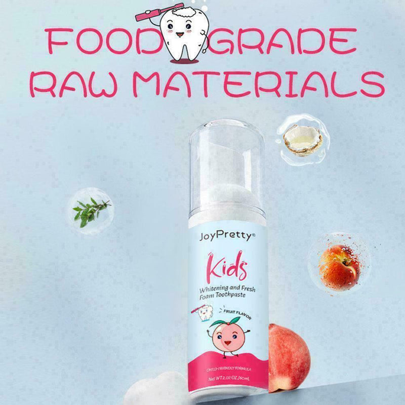 60ml Kids Toothpaste Foam Toothpaste Peach Flavor Teeth Whitening Stains L0A1