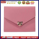 Women Retro Trifold PU Leather Card Case Pure Color Business Holder Short Wallet