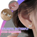 Fashion Crystal Colourful Butterfly Stone Stud Earrings Womens Jewellery Gifts&