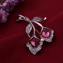 Alloy Bouquet with Diamond Dinner Party Brooch 30*61mm (Pink)
