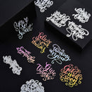 6 Pieces Words Metal Die Cuts Stencils Embossing Stencil Template Cutting  7AE_
