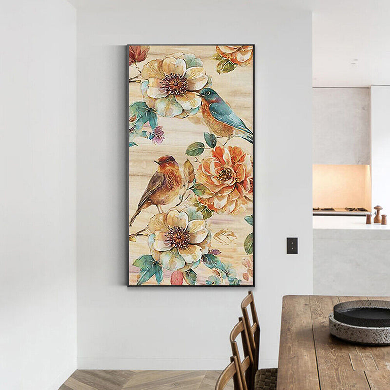 Zero Basis Paint by Number Kit Oil Drawing HandPainted Paint Bird Flower Patt