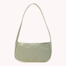 Fashion Nylon Underarm Tote Bag Women Solid Shoulder Hanbag (Grey Green)