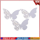 50 Pcs Butterfly Place Escort Wine Glass Paper Card for Wedding Party White