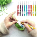 9pcs Multi Colour Crochet Hooks Yarn Knitting Needles F5K1 Tool C3J8 T4P7 R8J2