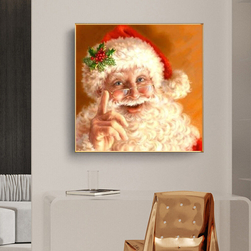 Christmas Santa Claus Rhinestone Drawing Art Full Round Drill Diamond Picture
