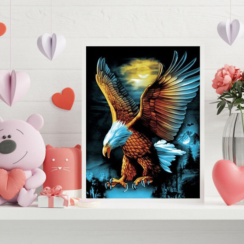 Flying Eagle Acrylic Oil Paint By Numbers Canvas Drawing DIY Hand Painted Art