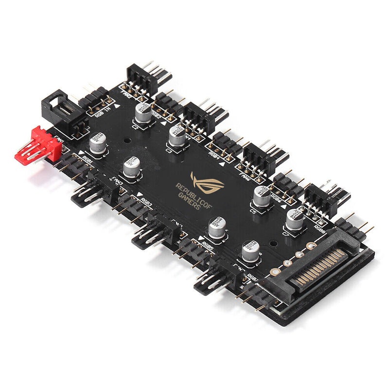 1 to 8 Multi Way Splitter RGB PWM Hub Speed Controller Adapter (5V 3Pin) Newly